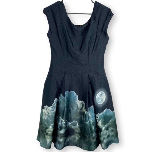 EVA FRANCO moon night sky cocktail dress