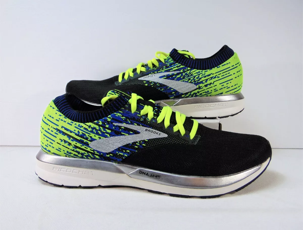 Brooks Ricochet Knit DNA Amp Black & Blue Running Shoes Sz 11 NEW  1102931D004