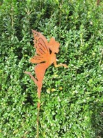 Edelrost Gartenstecker Fee Tianna Gartendeko Rost Deko Metall Elfen Dekofigur
