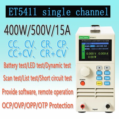 Single Channel Programmable Electronic Load 400W 500V 0-15A Tester DC Load