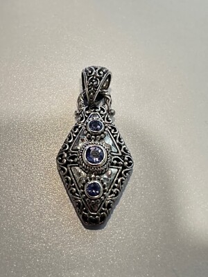 Sarda Bali großer Tansanit Sterlingsilber 2'' Dia Anhänger 9g #2197