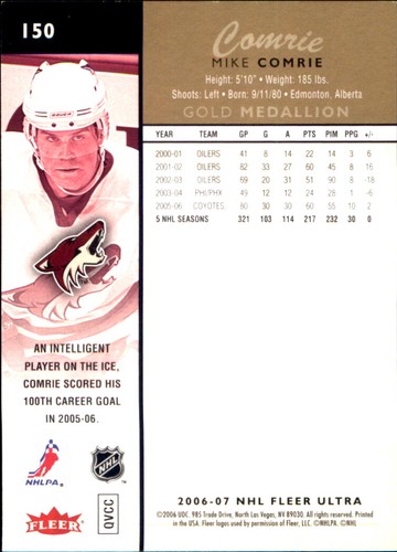 2006-07 Fleer Ultra NHL Hockey SPs RCs Inserts Stars VOUS CHOISISSEZ 🥅🏒 Upper Deck - Photo 167 sur 249