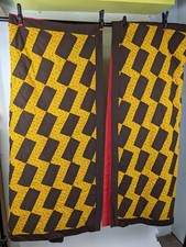 Vintage Hand Stitched Sewn Floral Geometric Blankets Quilt Pair of 2 94" x 57"