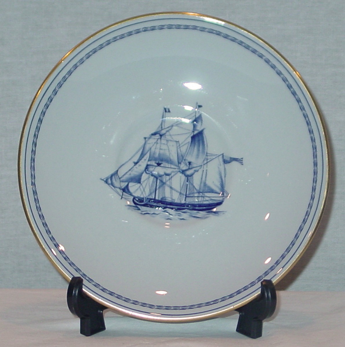 VINTAGE DISCONTINUED SPODE TRADE WINDS BLUE CUP & SAUCER SET NEW