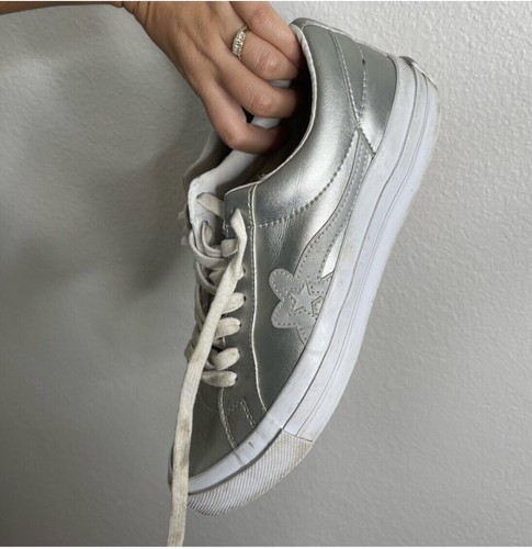 Converse X Golf le Fleur silver sneakers Sz 9.5 M 11.5 Women’s - Picture 6 of 6
