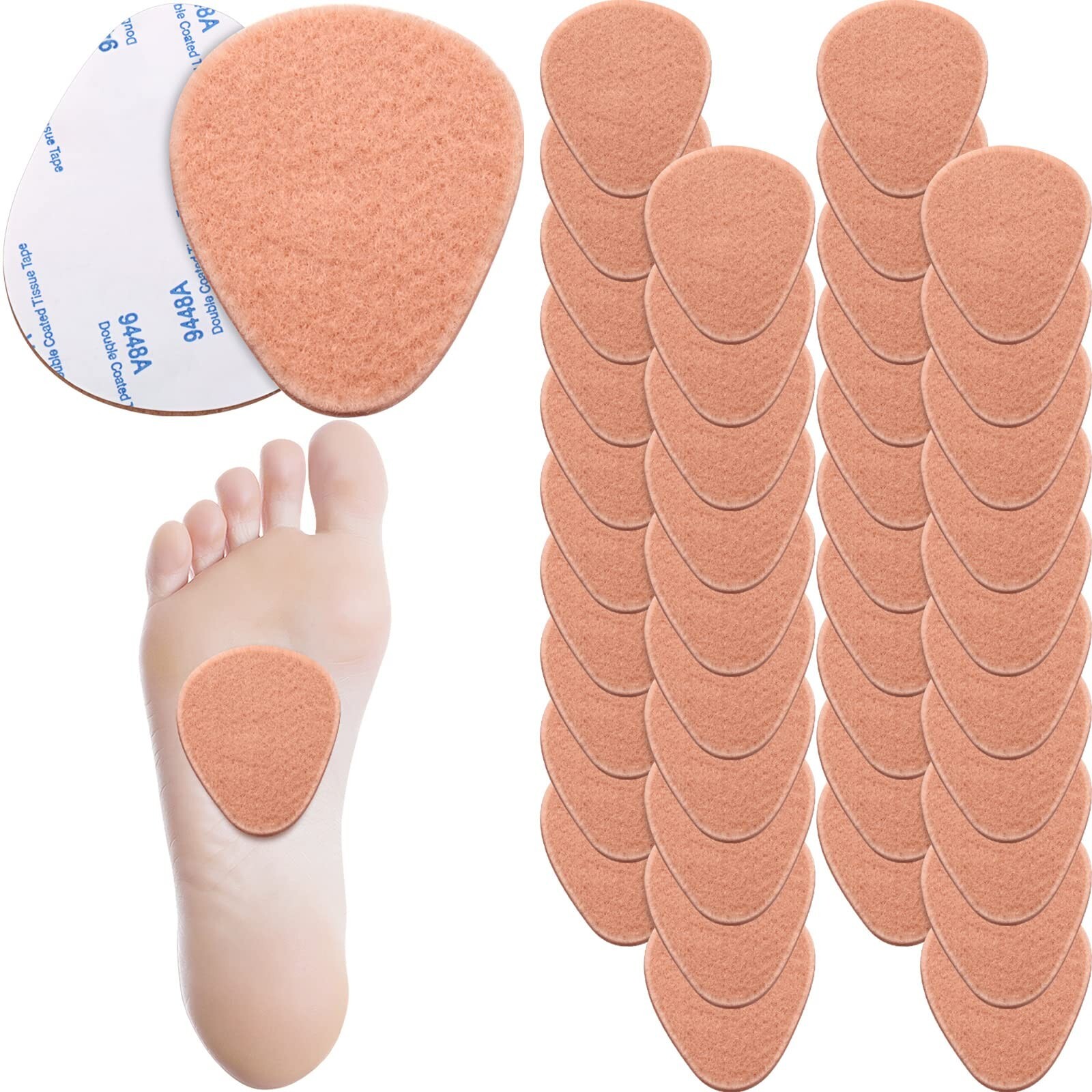 Syhood 40 Pieces Metatarsal Felt Foot Metatarsal Pads Women Men Ball of Foot ...