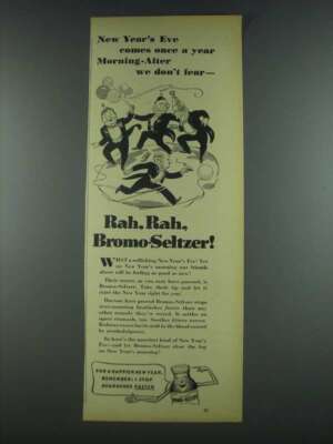 1937 Bromo-Seltzer Medicine Ad - New Year's Eve