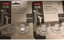 OXO Tot Transitions 2 Packs 4 Sippy Cup Valve Replacement BPA/PVC Free