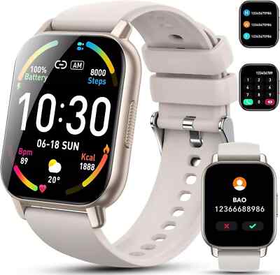 Smartwatch Damen Herren mit Telefonfunktion Armbanduhr für iPhone Samsung Huawei