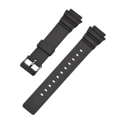 Black Rubber Watch Band For Casio Classic Diver MRW-200 MRW-200H MWC-100+Pin bar