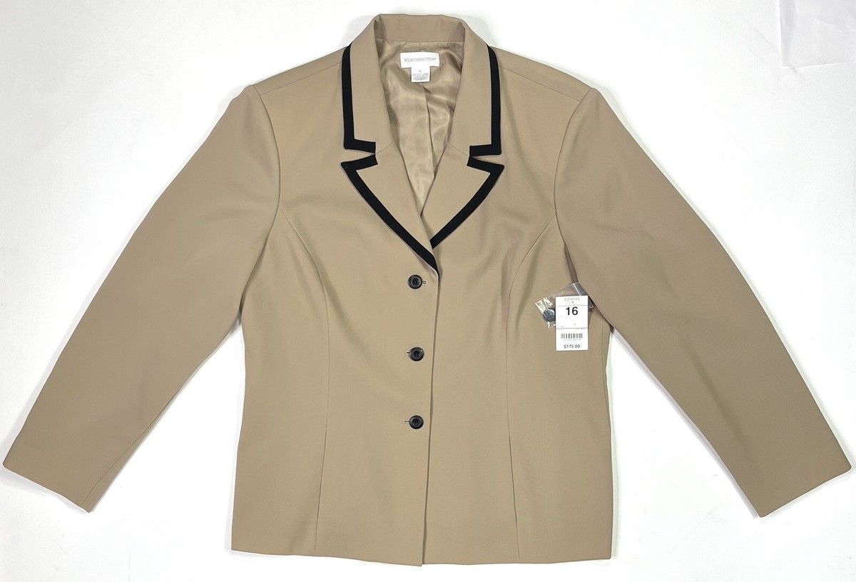 Worthington Blazer Women's 16 New W/ Tags Beige Long Sleeve Jacket
