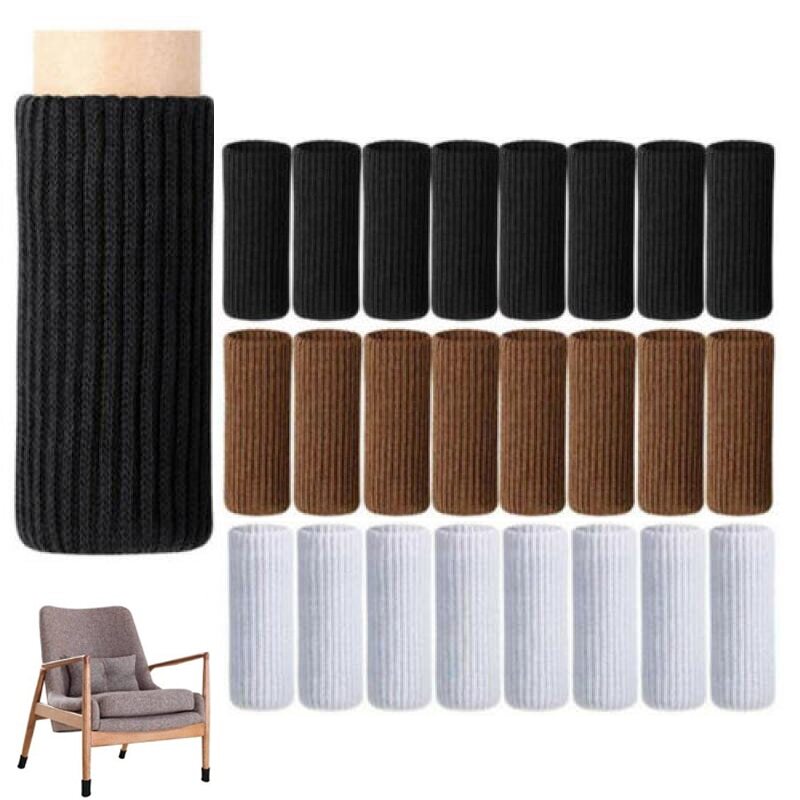 24Pcs Knitted Chair Leg Socks Thicken Pad Non Slip Anti-Noise