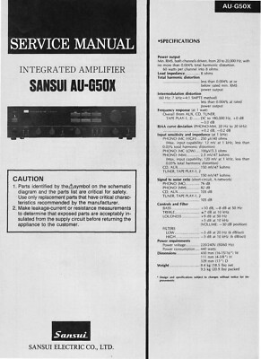 Service Manual-Anleitung für Sansui AU-G50 X 