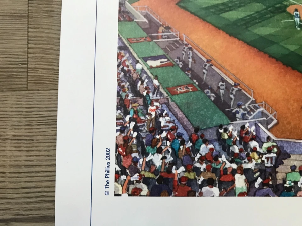PHILLIES CITIZEN BANK PARK 2004 PROYECTO LITOGRAFÍA IMPRESIÓN AZUL CON CERTIFICADO DE AUTENTICIDAD Foto 4 de 4