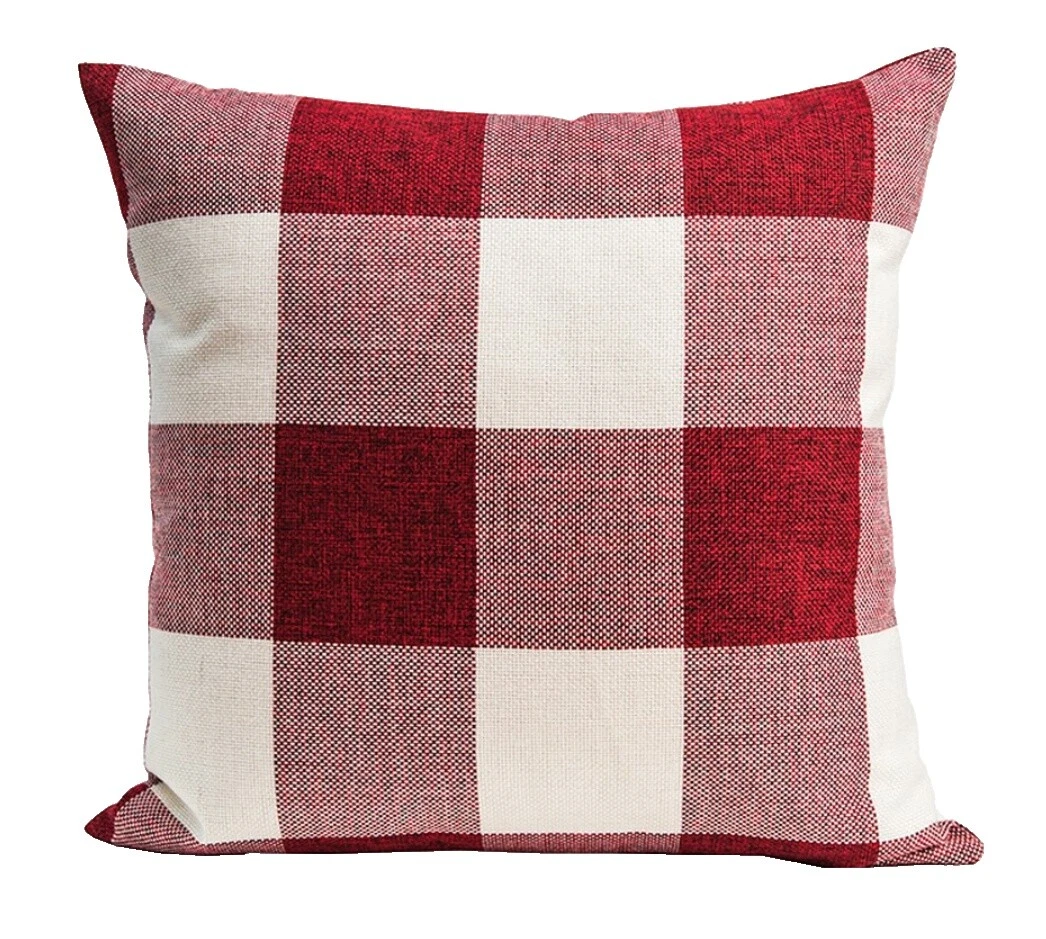 Plaid Bedroom Square Cushion Home Décor Pillows