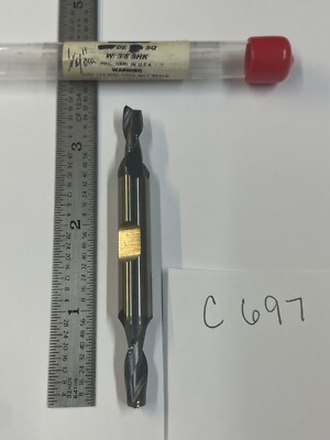 1 NEW HTC 1/4'' DIAMETER CARBIDE ENDMILL. 2 FL. DE. 5/8'' LOC. 3/8'' SH (C697)