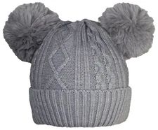 Best Winter Hats Quality Womens Knit Cap Plush Lined W/2 Large Pom Poms