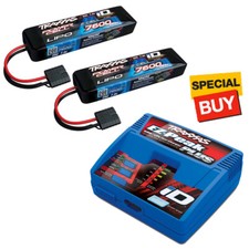 Traxxas 2S 7.4V 7600mAh 25C LiPo Battery 2 w/ EZ-Peak Plus Fast Charger