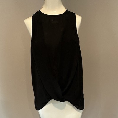 FOREVER 21 Women s S Black Solid Sleeveless Round Neck Top. Zip back