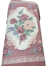 Hampton Rose Queen Comforter 86x92 Rose Cream Floral Made In USA Vintage