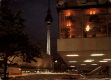 Berlin Television Tower Berlin vintage night time lapse postcard a676