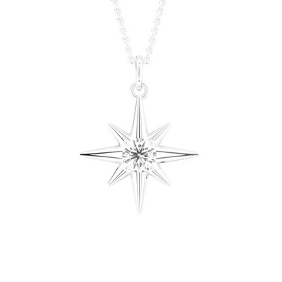 3,21g 14K Gelbgold Lab Grown Diamant Stern Anhänger, Alltag Eleganz