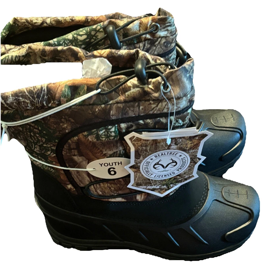 Kids Boots RealTree Camo Youth Size 6 Waterproof Hunting Boots - Image 2 of 4