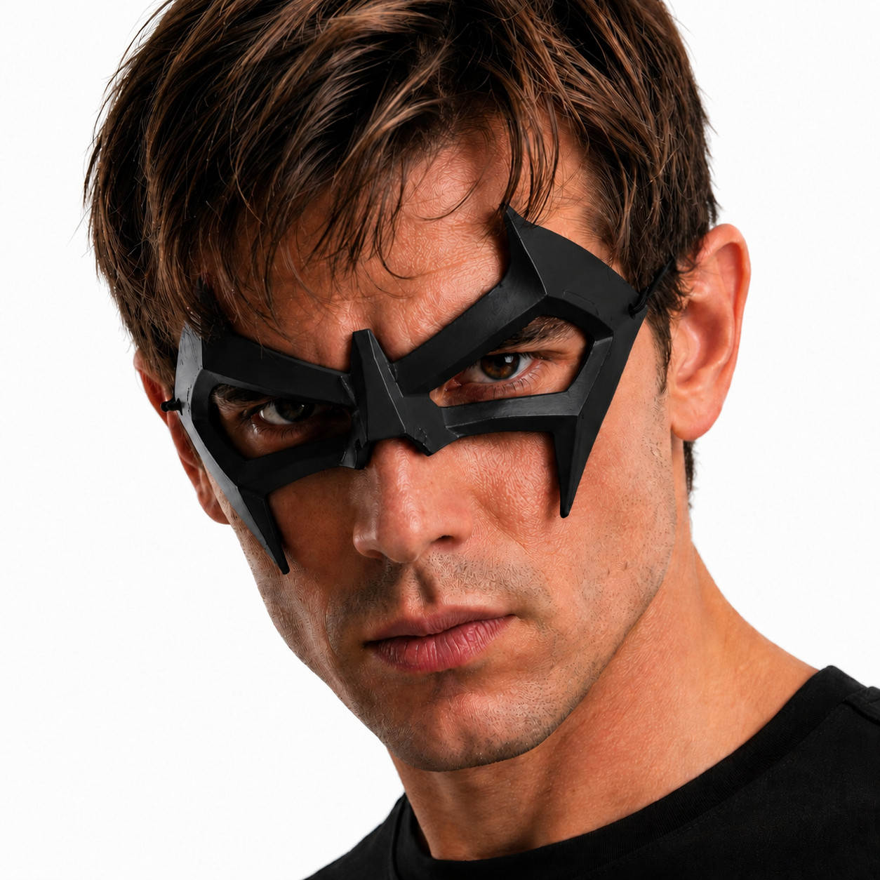 Máscara Nightwing Dick Grayson Arkham Gotham Knights asilo orígenes ojo negro Robin