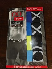 2(X)IST~ 4-Pair Men's Boxer Briefs Polyester Blend Sport 6" Inseam ~ Small 28-30