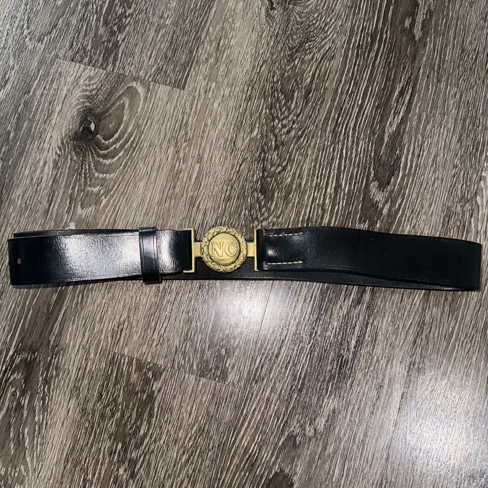 De Colección Confederado Carolina del Norte "NC" hebilla de cinturón ovalada y cinturón de cuero Foto 2 de 4