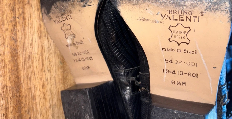 VTG 80’s BRUNO VALENTI SIZE 8.5 Black Cowboy Boots - Image 3 of 4