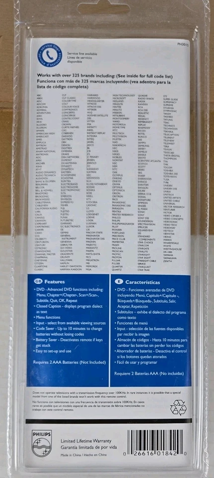 Philips 3 Device Universal Remote - TV & DVD & STEREO HAS ADVANCED DVD FUNCTIONS - Image 2 of 2