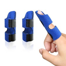 2 Pack Finger Splints   Trigger Brace for Pain Sprain Arthritis Relief Blue 