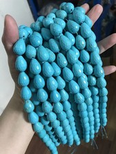 Faceted Howlite Turquoise Teardrop Gemstone Loose Beads 15 10x30mm 13x18mm
