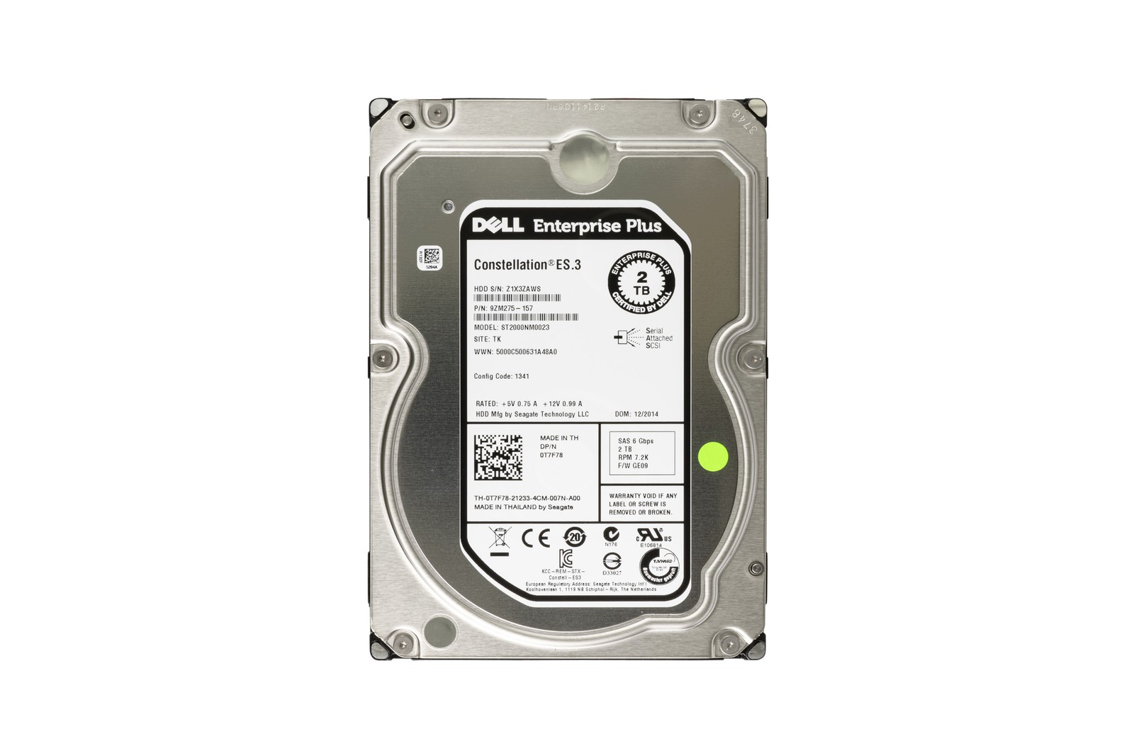 Hard drive Dell 2TB HDD SAS 6G 3.5" T7F78