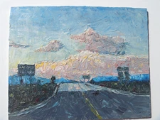 "The Overpass" Original Oil Painting on Board Landscape 11x14 Richard Bergquist