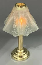 VTG PartyLite Venetian Tealight Candle Lamp Handkerchief Frosted Shade Gold