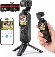 4K Pocket Vlogging Camera , 75MP Digital with single-axis Black