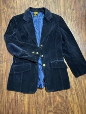 Vintage Women’s Fox Run Navy Blue Corduroy Jacket Small~Elbow Patches