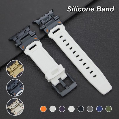 Metal+Silicone Strap for Apple Watch Ultra3 49mm 11 10 9 8 SE 7 6 5 46 45mm Band