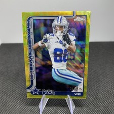 2025 Topps Chrome CeeDee Lamb #76 Yellow Wave Refractor Cowboys /275