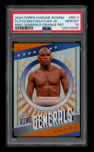 2024 Topps Chrome Generals Orange Refractor: Floyd Mayweather Jr. /25 PSA 10