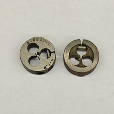 2 Kromhard #2-56 UNC Round Dies 13/16" OD Screw Adjustable Carbon Steel USA