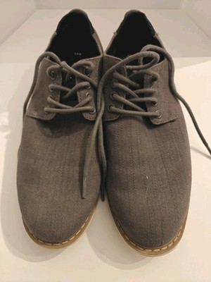 TOMS Navi Oxford Pavement Grey Heavy Twill/Suede,  Lace-up Men's Size 8.5