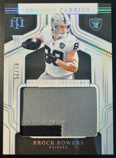 Brock Bowers 2024 National Treasures Framed Fabric Holo Silver Patch /25, 1/25!