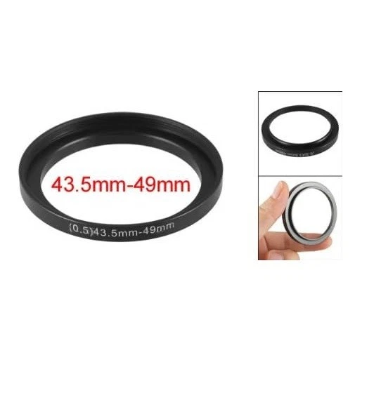 Adaptador de anillo de filtro escalonado de metal 43,5 mm-49 mm para reparación de cámara Foto 2 de 2