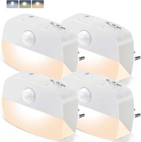 Nachtlicht Steckdose Mit Bewegungssensor 4 StüCk Warmweiß Led Helligkeit