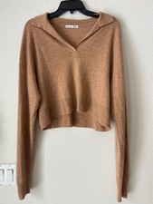 Reformation JEANS Cashmere COLLARED SWEATER SZ M