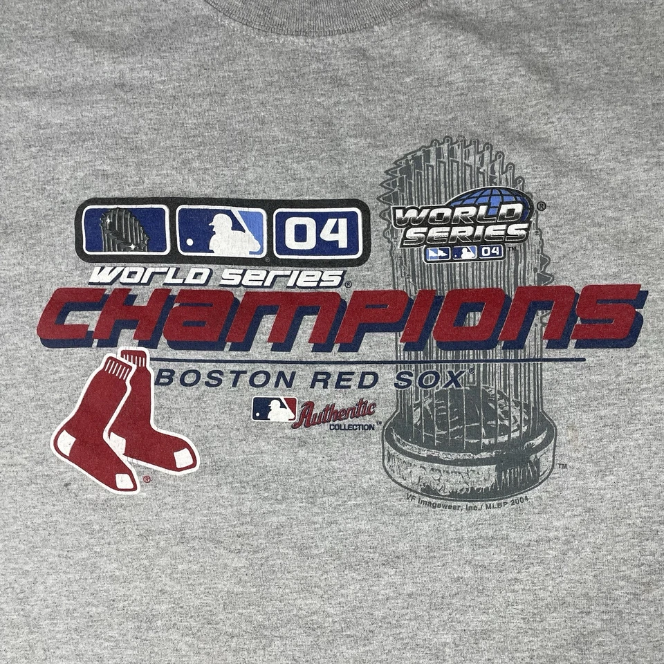 Camiseta Boston Red Sox Vintage 2004 Serie Mundial Campeones Talla Grande Foto 2 de 4
