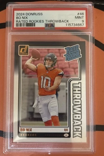 2024 Panini Donruss - Rated Rookies  - Throwback  Bo Nix #46 (RC)